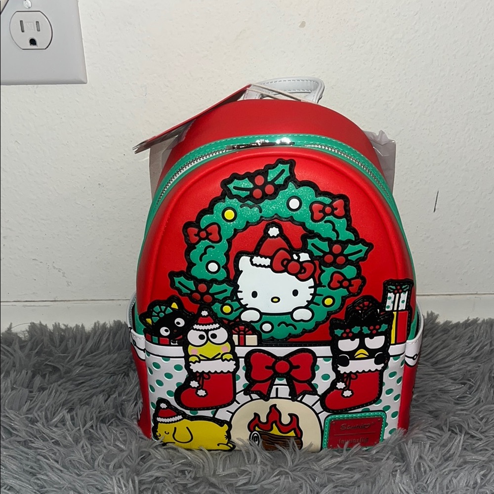 Loungefly Hello Kitty Christmas Backpack - Red and Green
